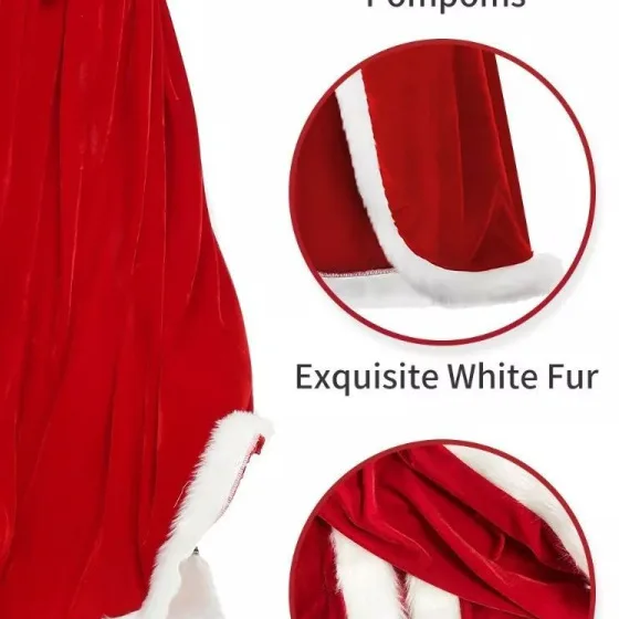 عباءة مخملية بأكمام طويلة لعيد الهالوين وعيد الميلاد وعرض مسرحي زي شيطان لورد الشيطان وشال عصري