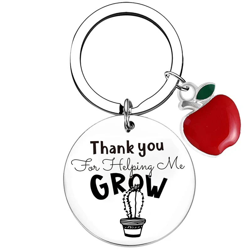 2024 Graduation Teacher gifts Thank You for Helping Me Grow Keychain for Mentor Nanny Preschool Teacher Gift