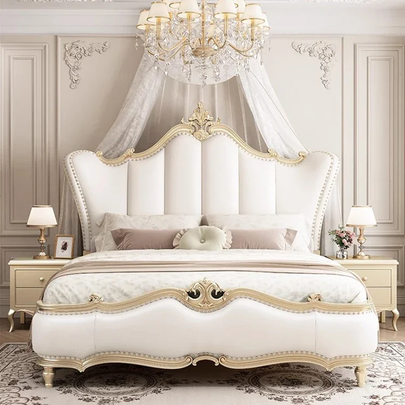 White Cream Bed Cloud Fashion Interior European Safe Sleeping Sun Floor Double Bed Ergonomic Camas De Casal Postmodern Furniture