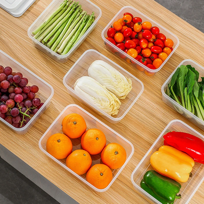 Frozen Meat Preservation Box Refrigerator Food Retain Freshness Transparent Storage Jar Home Kitchen Vegetable Storage Organizer