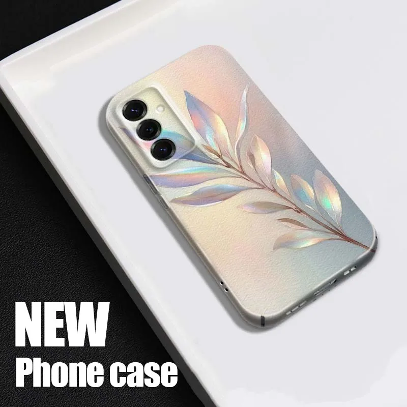 

Shining Leaf Branch Art Phone Case For Samsung A73 A57 A56 A55 A53 A51 A37 A36 A35 A26 A21s A16 A15 A07 5G Feilin Shell