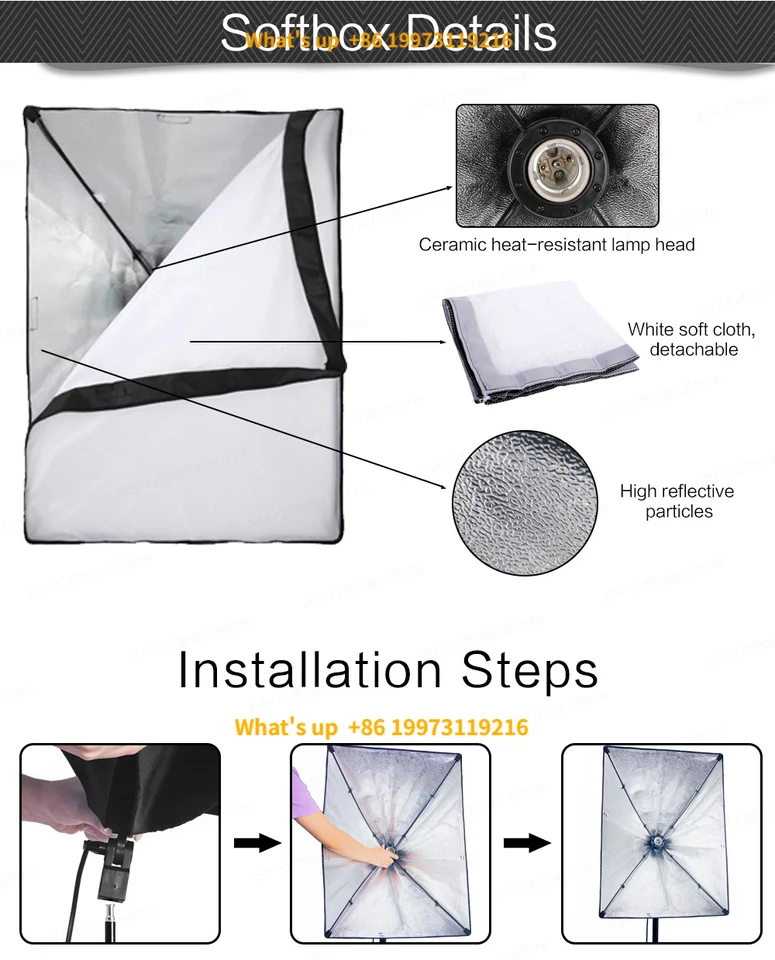 2026 Aluminum Alloy Nylon Material Photography Equipment Kit Softbox Lighting Stand Cantilever Tripod Photo Studio Background Su
