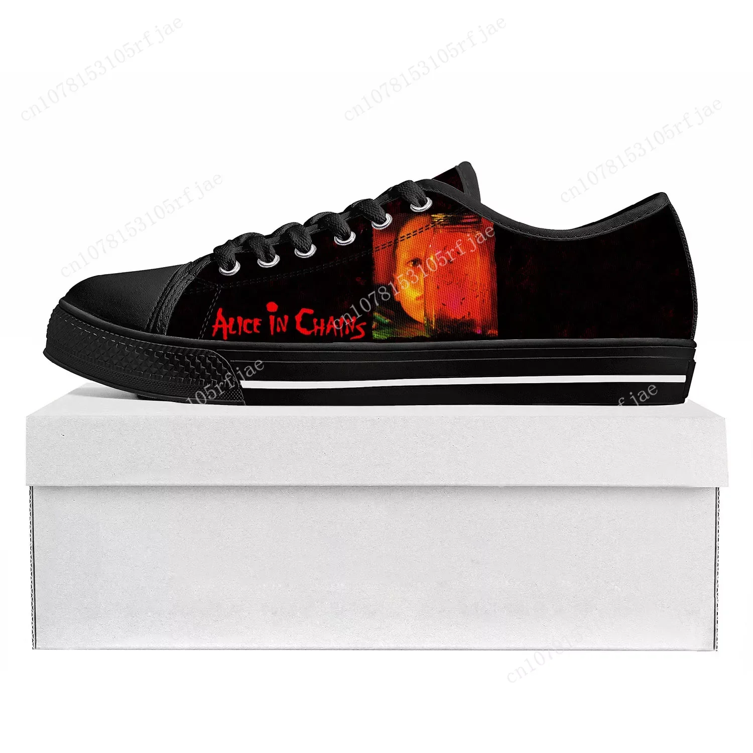 Alice In Chains Metal Rock Band Pop Low Top High Quality Sneakers Mens Womens Teenager Canvas Sneaker Couple Shoes Custom Shoe