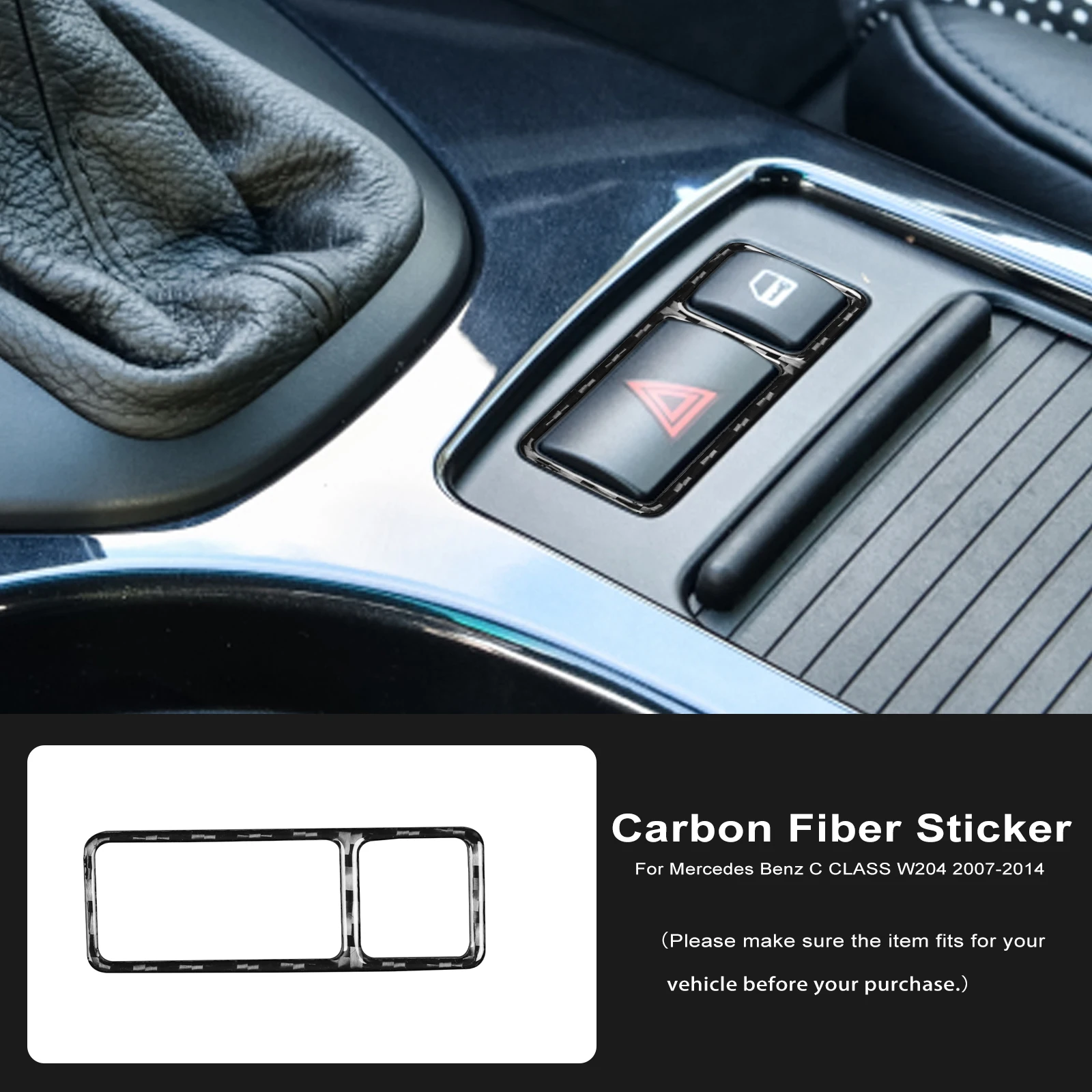Acessórios do carro de fibra de carbono luz de advertência de emergência interruptor painel quadro guarnição capa decoração adesivo para bmw x5 e53 20