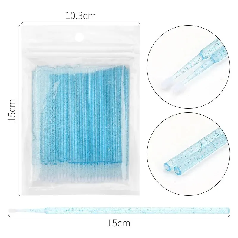 Descartável Micro Brush para remoção de cílios, Eyelash Extension Tools, Individual Lash, Cotonete, Maquiagem Tool, 100Pcs