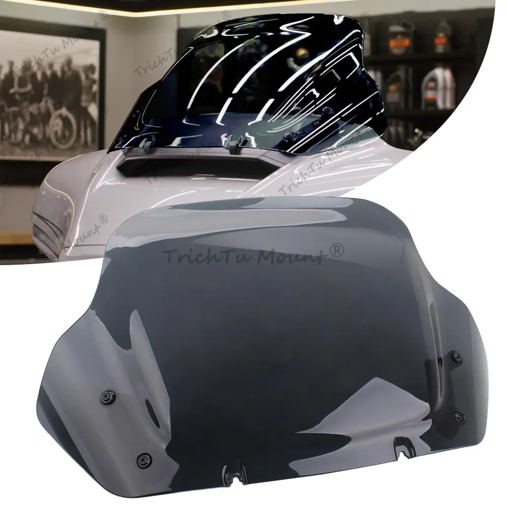 

14" Motorcycle Clear Windshield Upper Fairing Windscreen Deflector For Harley Touring Street Glide FLHX 24-UP FLHXSE 23-Up FLHXU