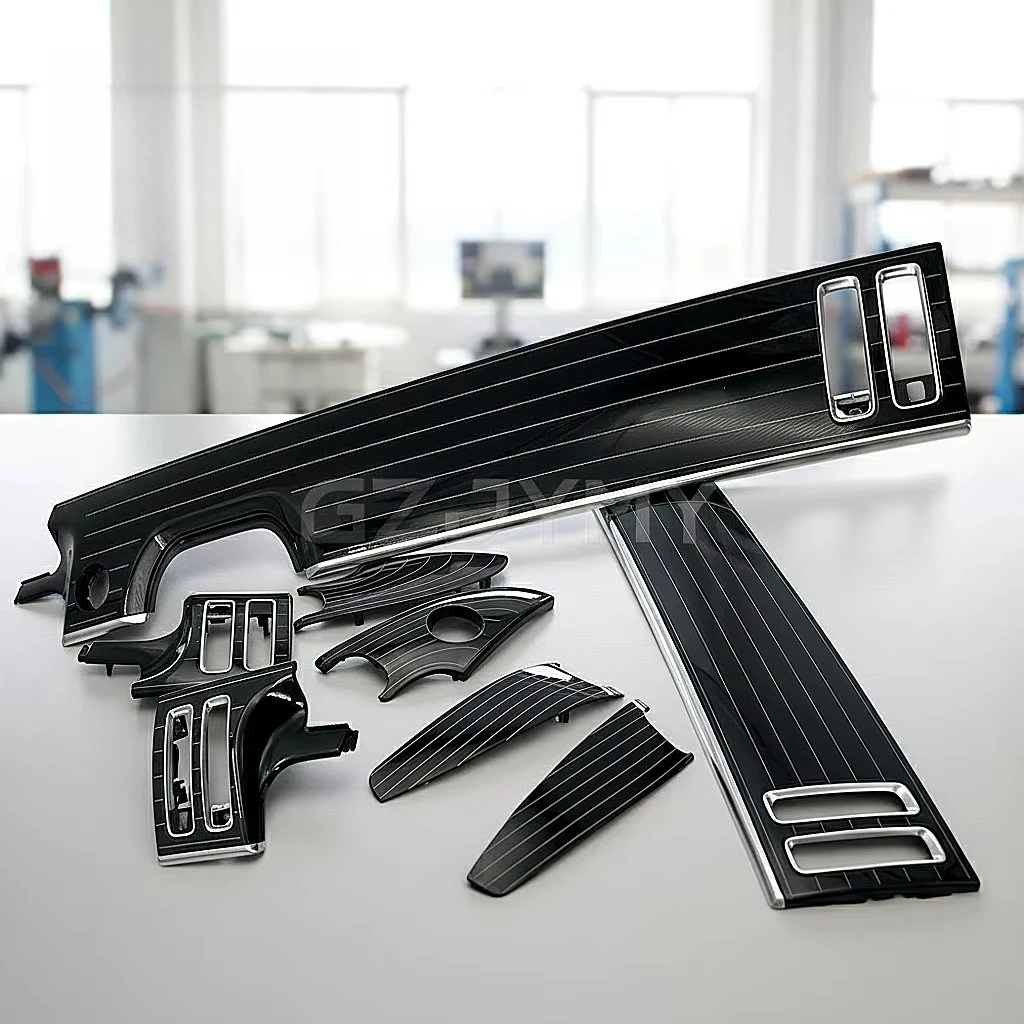 Piano Black Carbon Fiber Interior Trim Kit Dashboard Door Panel for Mercedes Maybach W223 S-Class S400 S450 S480 S500 S580 S680