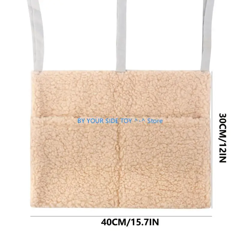 منظمات متينة لجانب سرير الأطفال مع حقيبة تخزين بجيبين لمستلزمات الحضانة U6XE