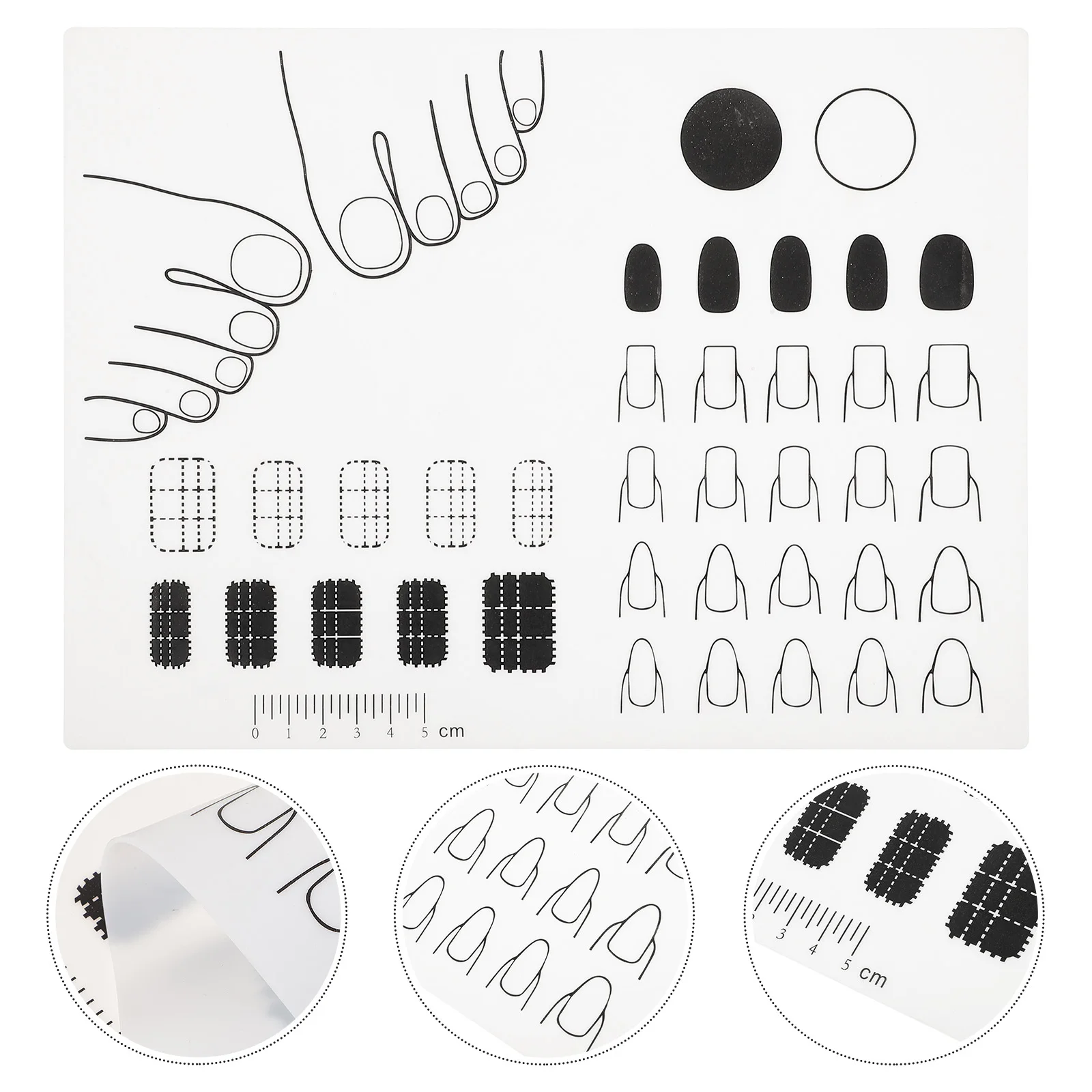 Tappetino per timbratura per nail art in silicone tipo B bianco Tappetino per manicure Tappetino per pratica smalto per unghie Piastra per timbratura Adesivo Guida Strumenti di trasferimento