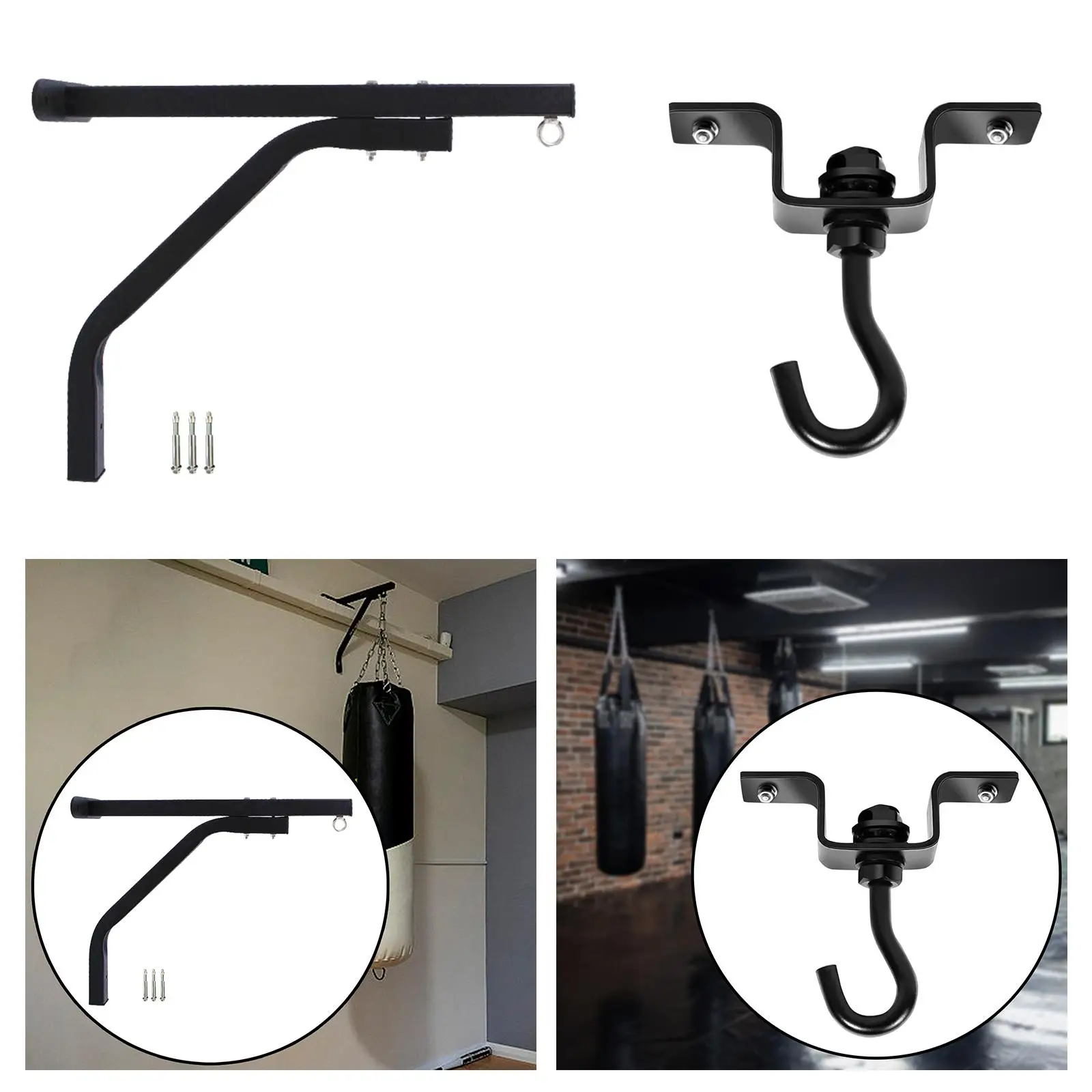 Wall Mount Heavy Bag Hanger Practical Rack Easy Install Punching Bag Mounting Bracket for Mma Taekwondo Gym Martial Arts Boxing