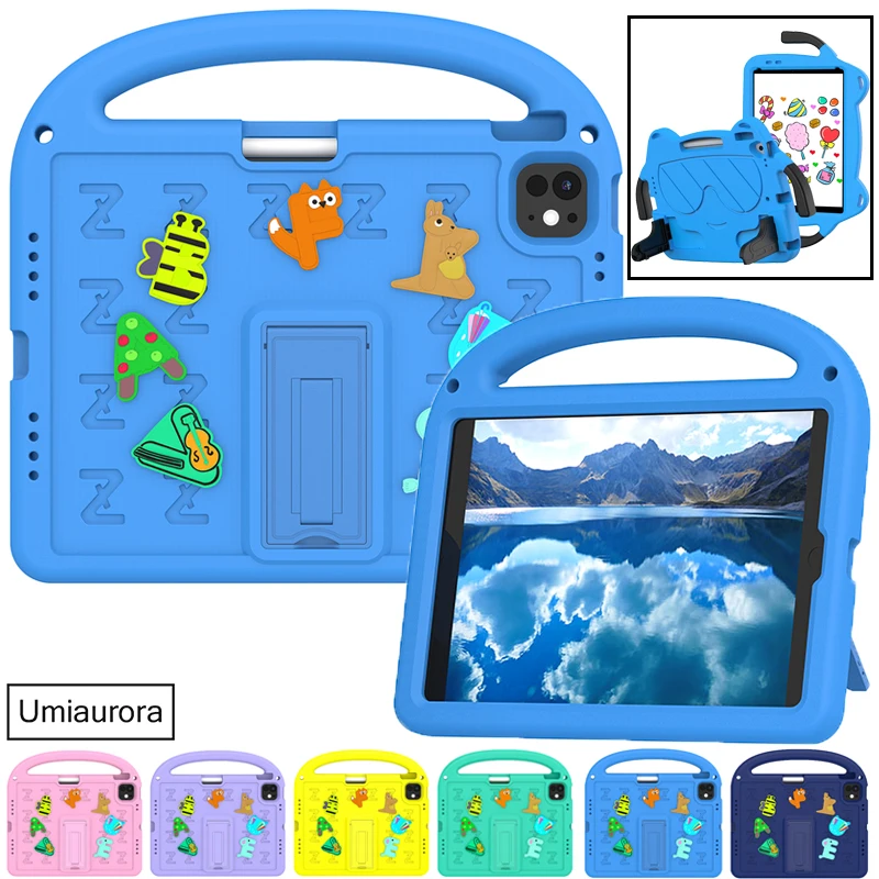 

For IPad Mini 8.3" Air 9.7 7th 8th 9th 10.2 10th 10.9 11th Gen A16 Pro 11 inch Kid Handle Stand Tablet Case Shockproof EVA Funda