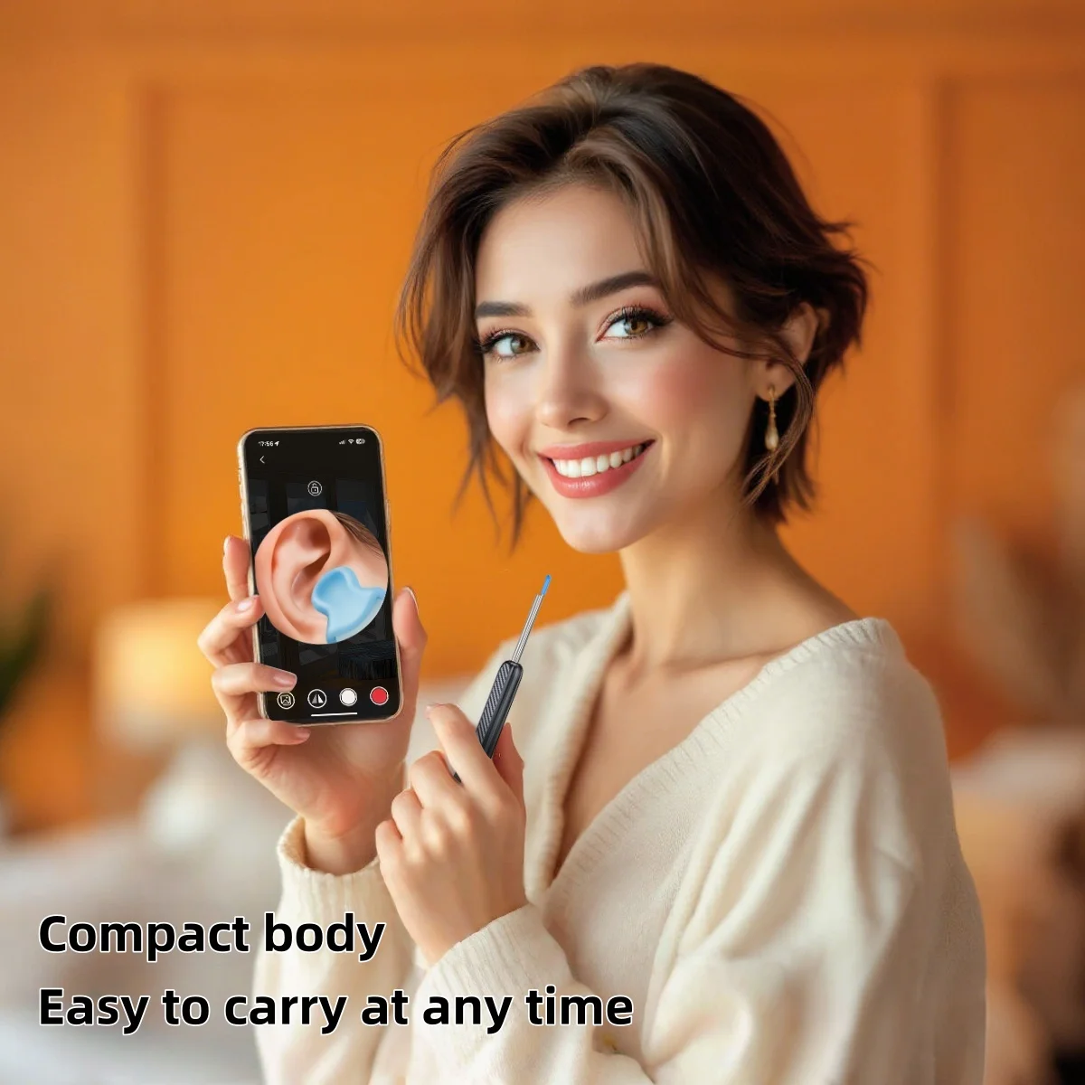 أداة إزالة شمع الأذن لإزالة شمع الأذن، منظف قناة الأذن مع كاميرا 1080 بكسل، كاميرا الأذن لنظام iOS وAndroid