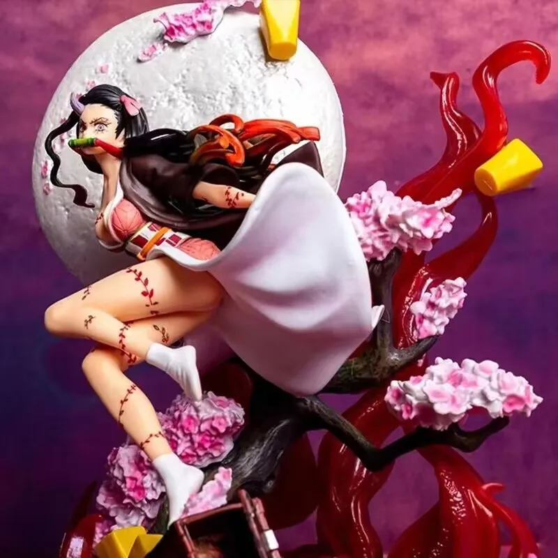 Demon Slayer Figures Kamado Nezuko Anction Figure GK Dolls 30cm Blood Demo Art Anime Figur Kawai Collect PVC Model Toys Gift
