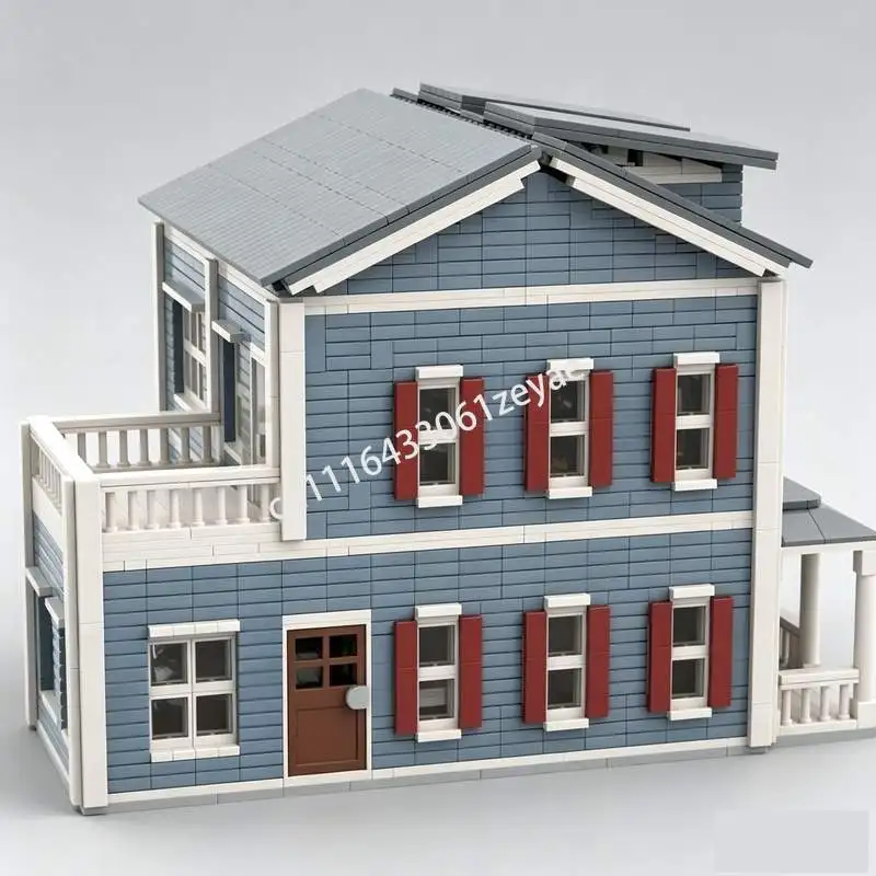 

2505PCS Seafood Restaurant Modular Street View Model Custom Creative Assembly Architecture Building Blocks Educational Toy Gifts