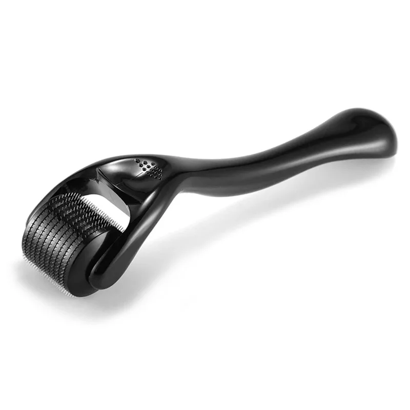 Black Derma Roller para o crescimento da barba do cabelo, ferramenta de cuidados com a pele para mulheres e homens, uso doméstico