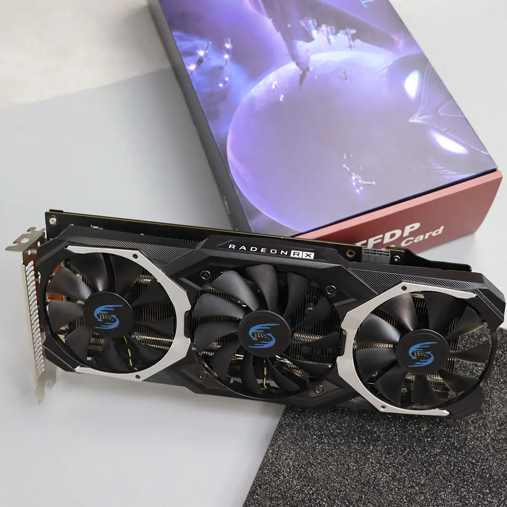 Placas gráficas de vídeo remodeladas, Versão Triple Fans para Mineração e Jogos, RX 580, 8GB, GDDR5