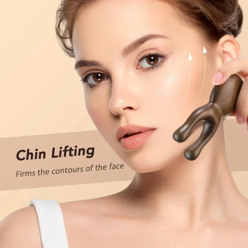 1/2Pcs Wooden Gua Sha Facial Tools Head Massager Sandalwood Wood Massage Tool for Face Nose Eye Wood Massage Acupressur Tools - view 4