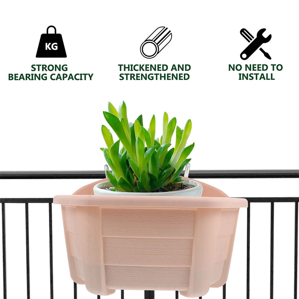 

Wall Mounted Flower Pot Plant Holder Hanging Bucket Durable Plastic Semicircle Design Suitable Balcony Garden Yard Decor Home