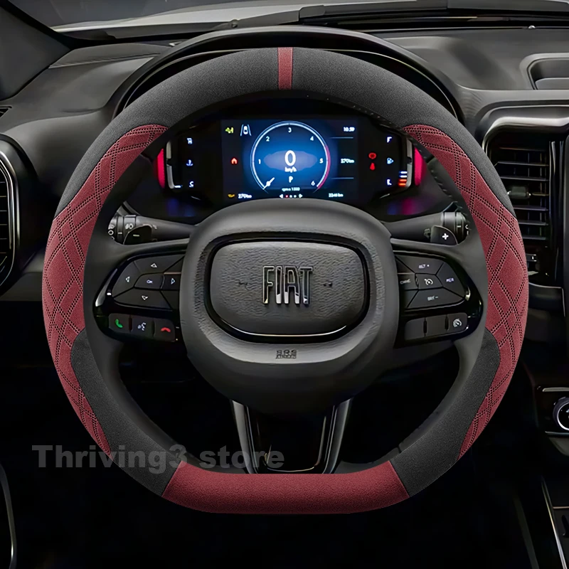 

Suede Warm Car Steering Wheel Cover For Fiat Toro Ultra 2025 2017-2024 Heating Covers For Covers Auto Fiat Toro Accessories 2025