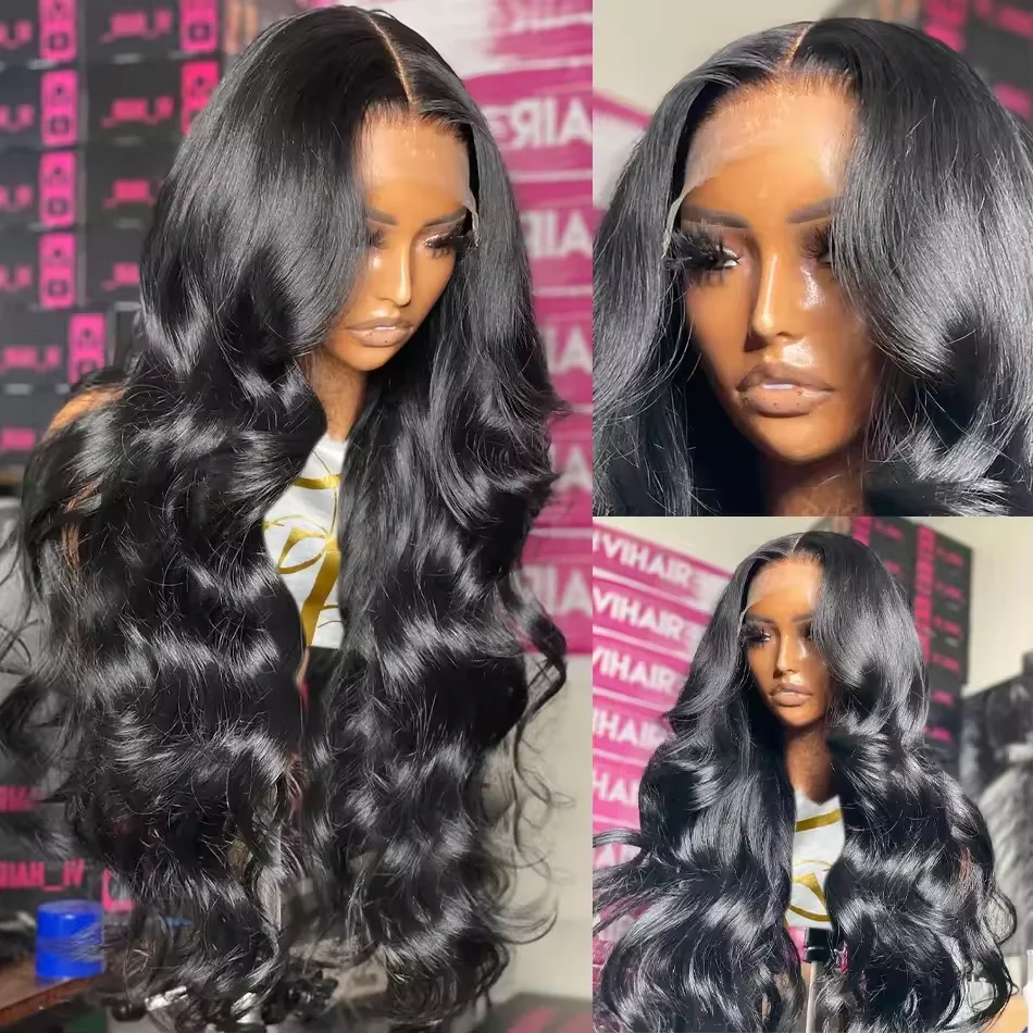30 40 Inch 13x6 HD Transparent Body Wave Lace Frontal Wigs Preplucked 13x4 Lace Front Human Hair Wig Pre Plucked For Black Women image 3