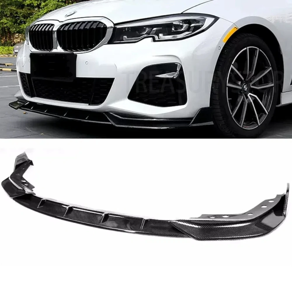

For 2019-2022 BMW 3 Series G20 G28 M-Sport Carbon Fiber Style Front Bumper Lip