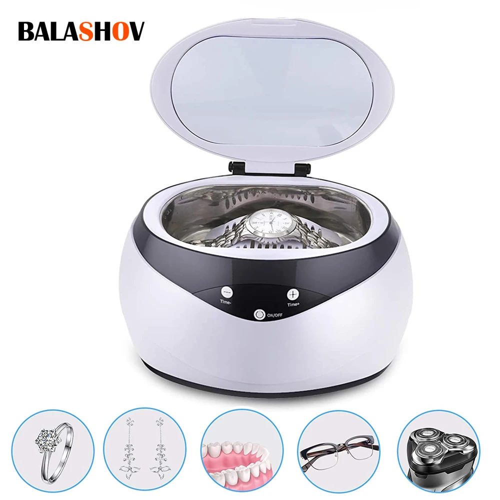 

650ml Household Ultrasonic Cleaner 40KHz High Frequency 110V/ 220V Ultrasound Washing for Watches Jewelry Parts Glasses Razor