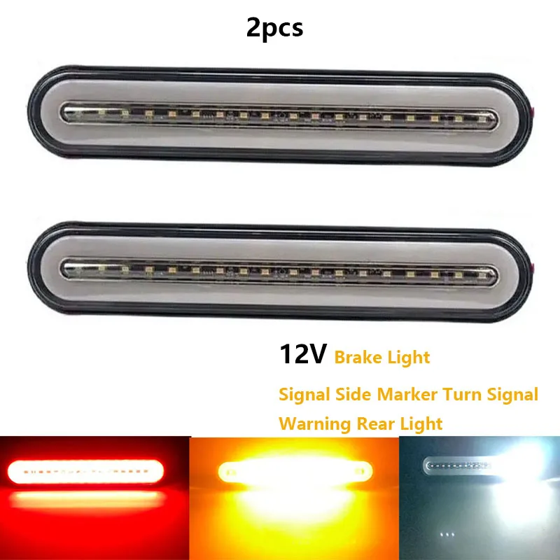 Luzes Traseiras LED à Prova d'Água 12V-24V para Caminhões e Trailers, 1/2 peças, Barra de Luz LED