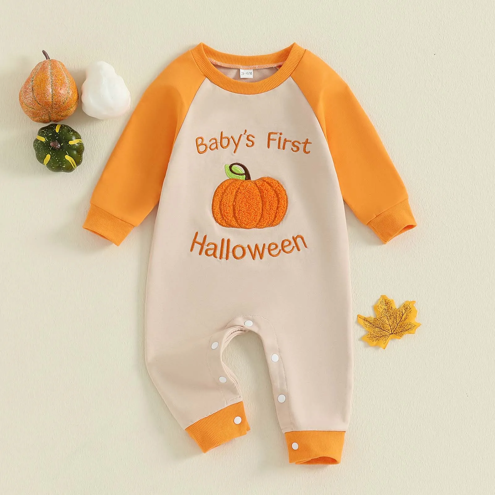 

Newborn Baby Romper Halloween Cute Pumpkin Embroidery Comfortable Breathable Long Sleeve Bodysuit Kids Jumpsuit ropa de bebé