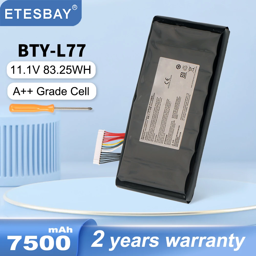 ETESBAY BTY-L77 Laptop Battery For MSI GT72 2QD GT72S 6QF GT80 2QE Series WT72 MS-1781 MS-1783  2PE-022CN 2QD-1019XCN 83.25Wh