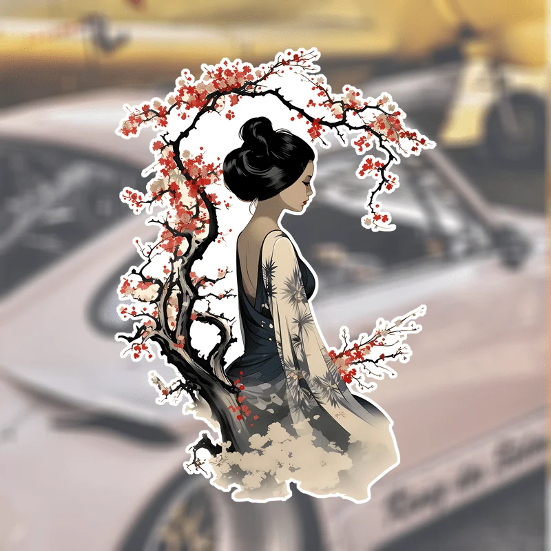 

Наклейка на автомобиль с изображением персонажа аниме Plum Warrior, яркая водонепроницаемая виниловая наклейка с мультяшным рисунком для ноутбуков, мотоциклов, велосипедов и скейтбордов