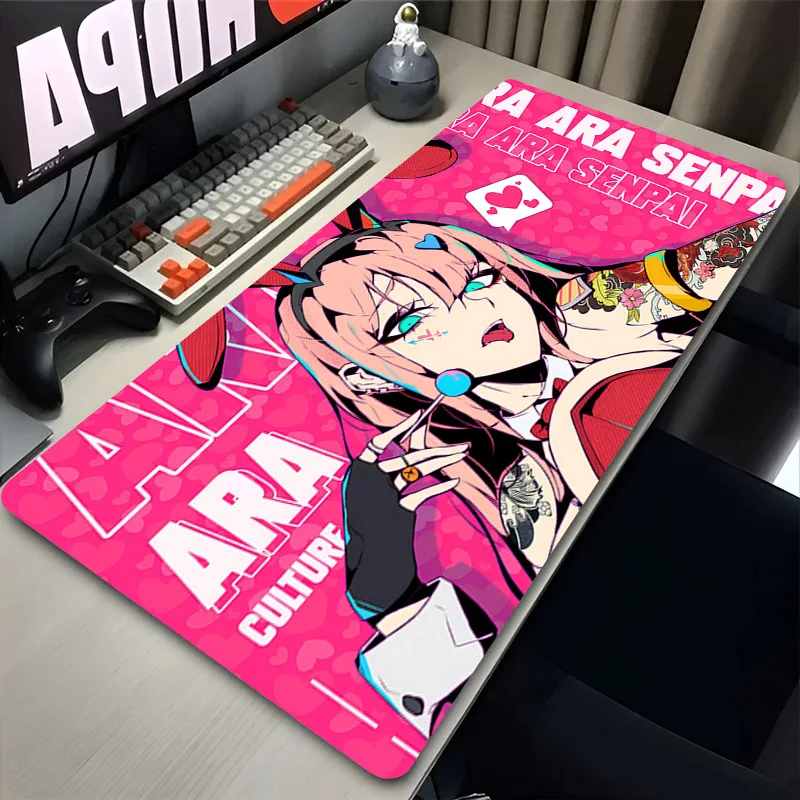 

Anime Girl Laptop Kawaii Table Mat Gaming Accessories Large Mouse Pad Non-slip Keyboard Office Desk Mats Rubber Pink Soft Carpet