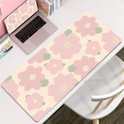 Large Mouse Pad Flower 100x50cm Locking Edge Big Computer Mousepads Cute Mousepad Big Keyboard Mat Gamer Mouse Pads Desk Mats