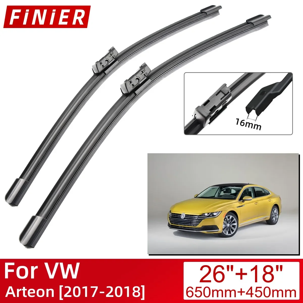 

For VW Arteon 2017-2018 Car Accessories Front Windscreen Wiper Blade Brushes Wipers 2018 2017