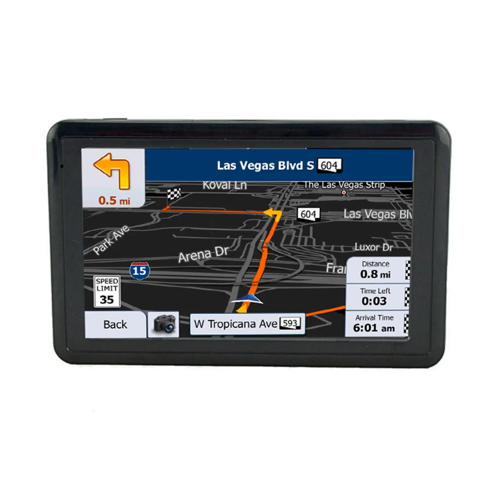 GPS Navigator 5 inch Touchscreen 8GB 128 MB Driving Alert GPS Device FM Satellite