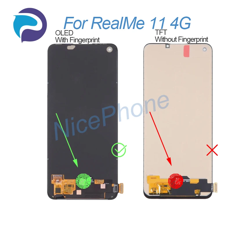 Layar LCD 4G RealMe 11, tampilan Digitizer sentuh 2400*1080 RMX3636 untuk RealMe 11 4G