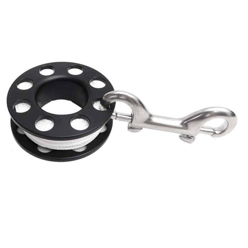 Scuba Diving Spool Finger Reel, Aço Inoxidável, Double Ended Hook, Equipamento SMB, Cave Dive