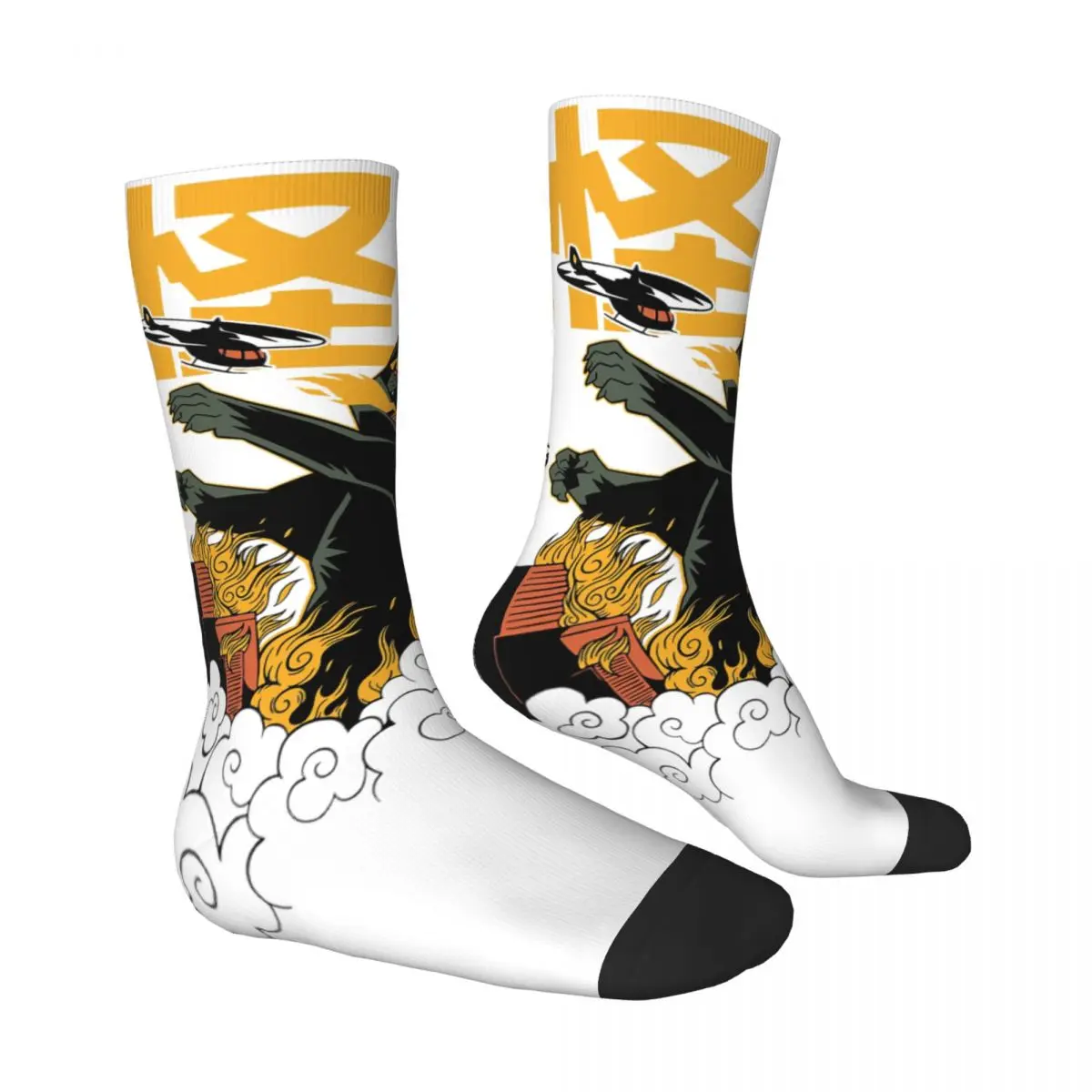 Vintage Cat Terror Of Catzilla Men Women Socks Windproof Novelty Spring Summer Autumn Winter Stockings Gift