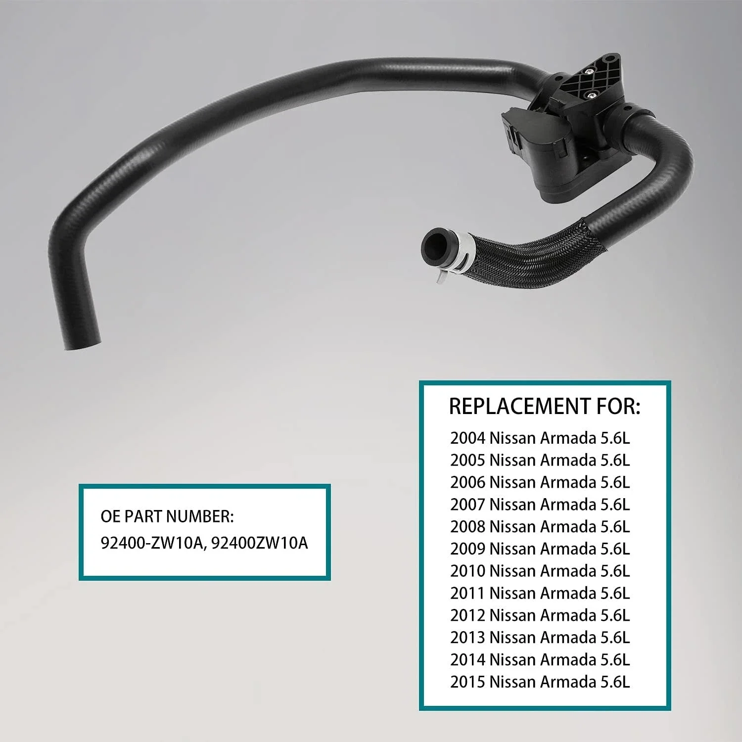 92400-ZW10A 92400-ZC300 HVAC Heater Inlet Hose Control Valve For 2004-2015 Nissan Armada 5.6L 2006-2010 Infiniti QX56 5.6L