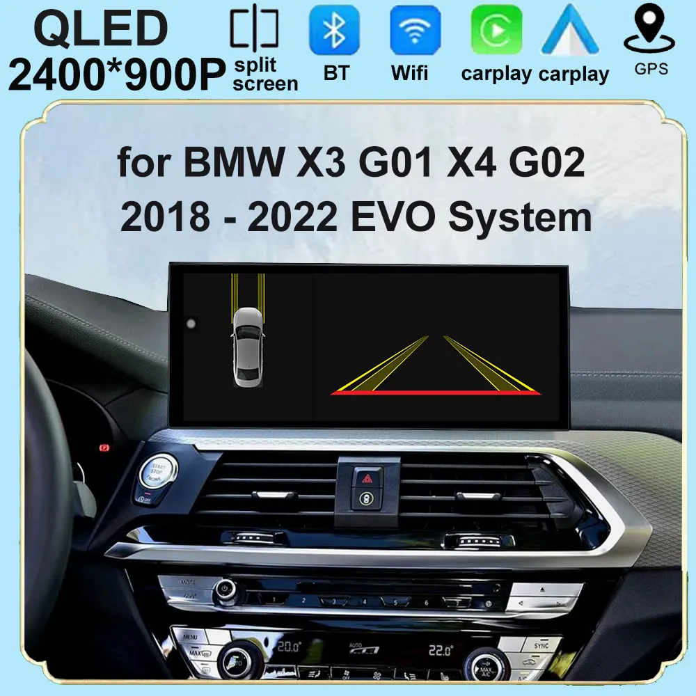 Android 14 Авто QLED Экран 4G + Wi-Fi Для BMW X3 G01 X4 G02 2018-2022 Система EVO Автомобильный Радио Мультимедиа Carplay DSP Стерео BT SWC