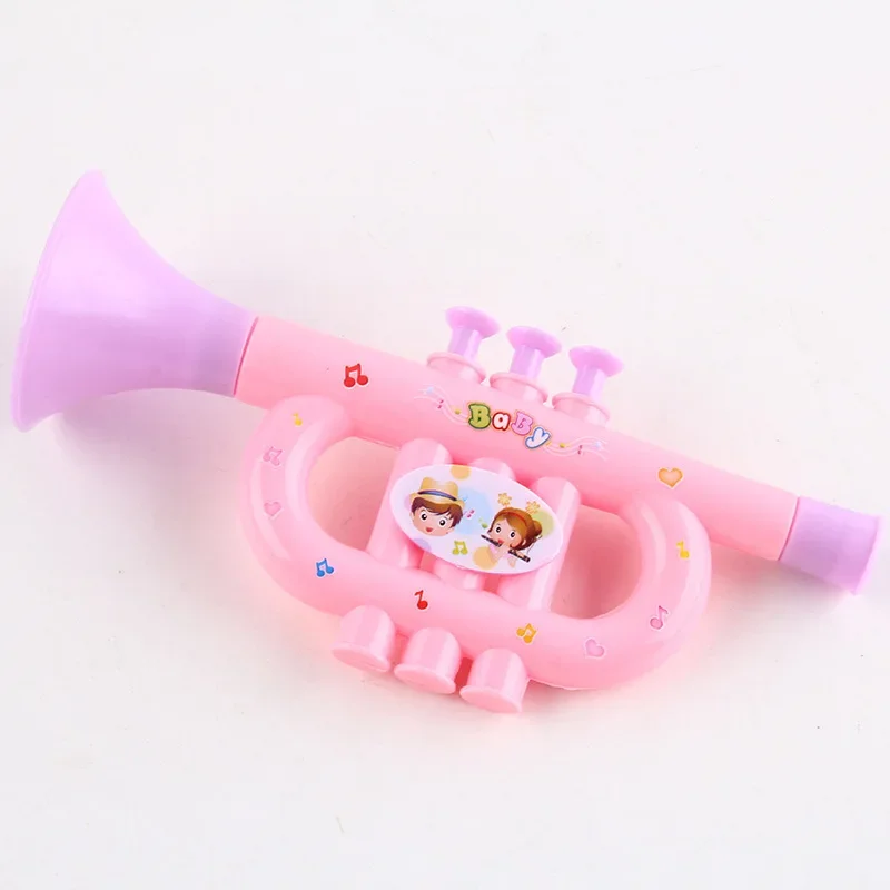 1PC Muzikale Trompet Speelgoed Kleurrijke Baby Muziek Speelgoed Cartoon Plastic Speelinstrumenten voor Kinderen Vroeg Onderwijs Willekeurige Kleur