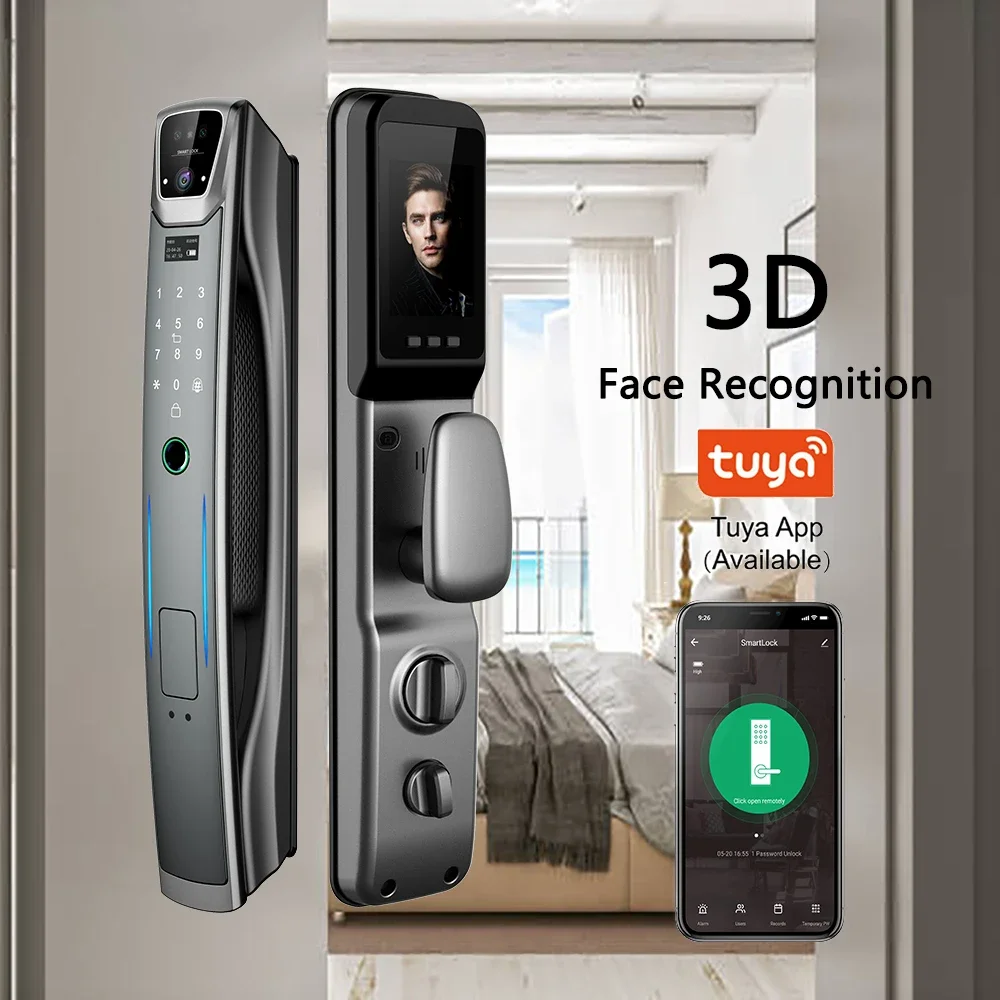 Tuya WiFi Digital Door Locks com câmera, Segurança, Hotel, Sistema de Software Elétrico, NFC, Inteligente, Wi-Fi