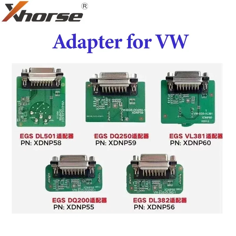 Xhorse-vvdiキーツールとパッドアダプター、vw egs用xdnp55gl xdnp56gl xdnp58gl xdnp59gl xdnp60gl dq200 dl382 dl501 dq250 vl381、プラス