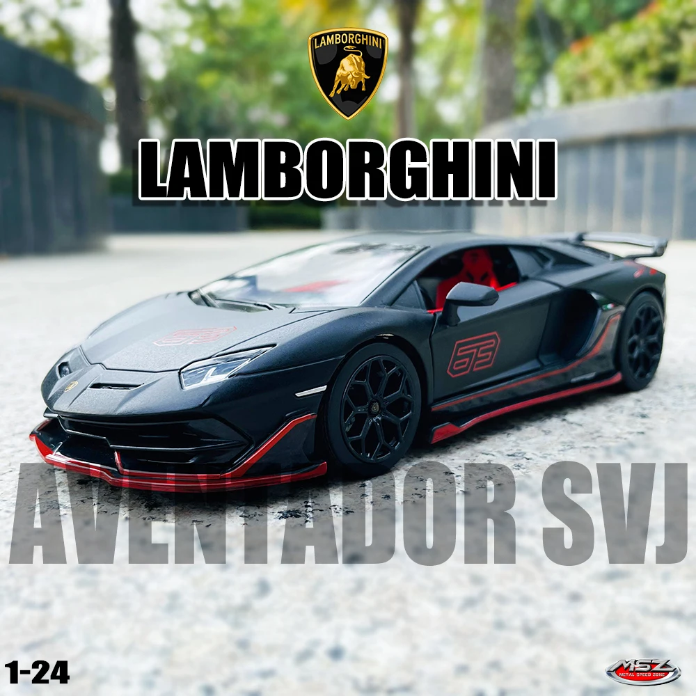 MSZ 1:24 Lamborghini Aventador SVJ alloy car model handicraft decoration collection toy tool gift die-casting