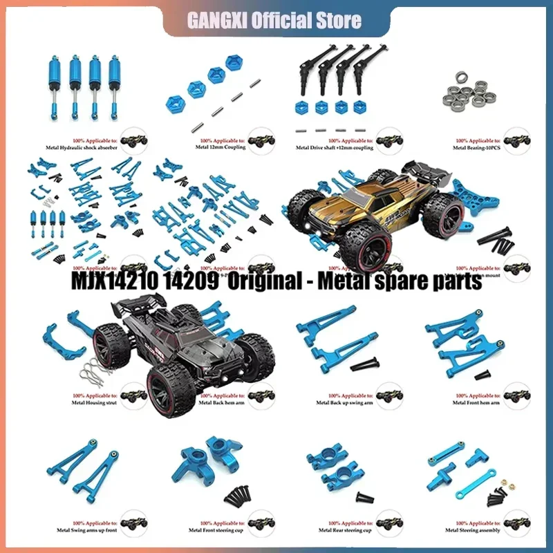 Mjx 14210 14209 H14BM Copa de dirección de Metal juego de brazo oscilante superior e inferior soporte de torre de choque poste corporal Hyper Go RC piezas de mejora de coche