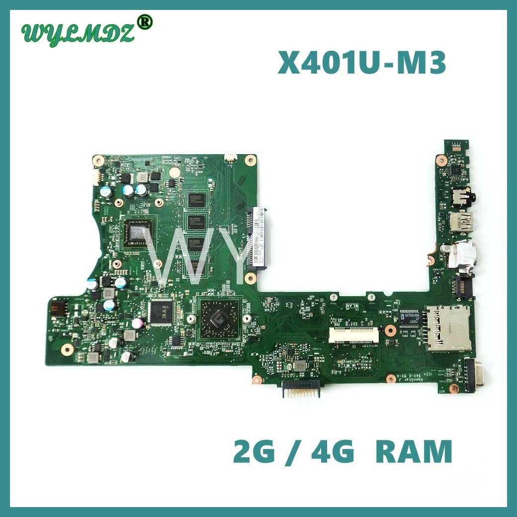 

X401U-M3 With 2GB/4GB RAM Mainboard For Asus X401 X401U X301U X501 X501U Laptop Motherboard 100% Tested OK