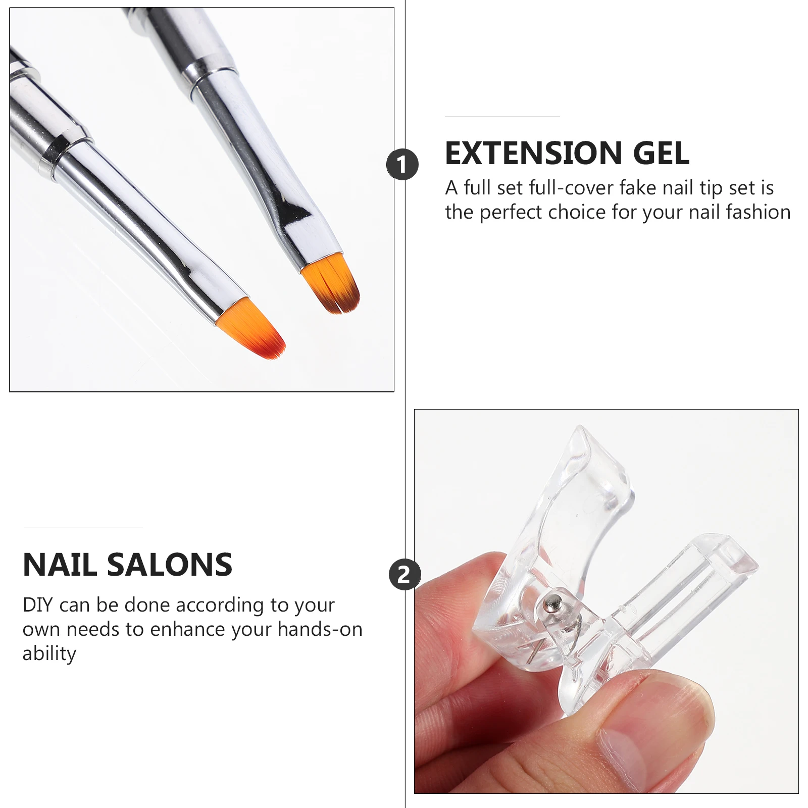 

1 set Nail Art Set Phototherapy Pen Plastic Patches Fixing Clips Manicure DIY Tools Nail Extension Accessories