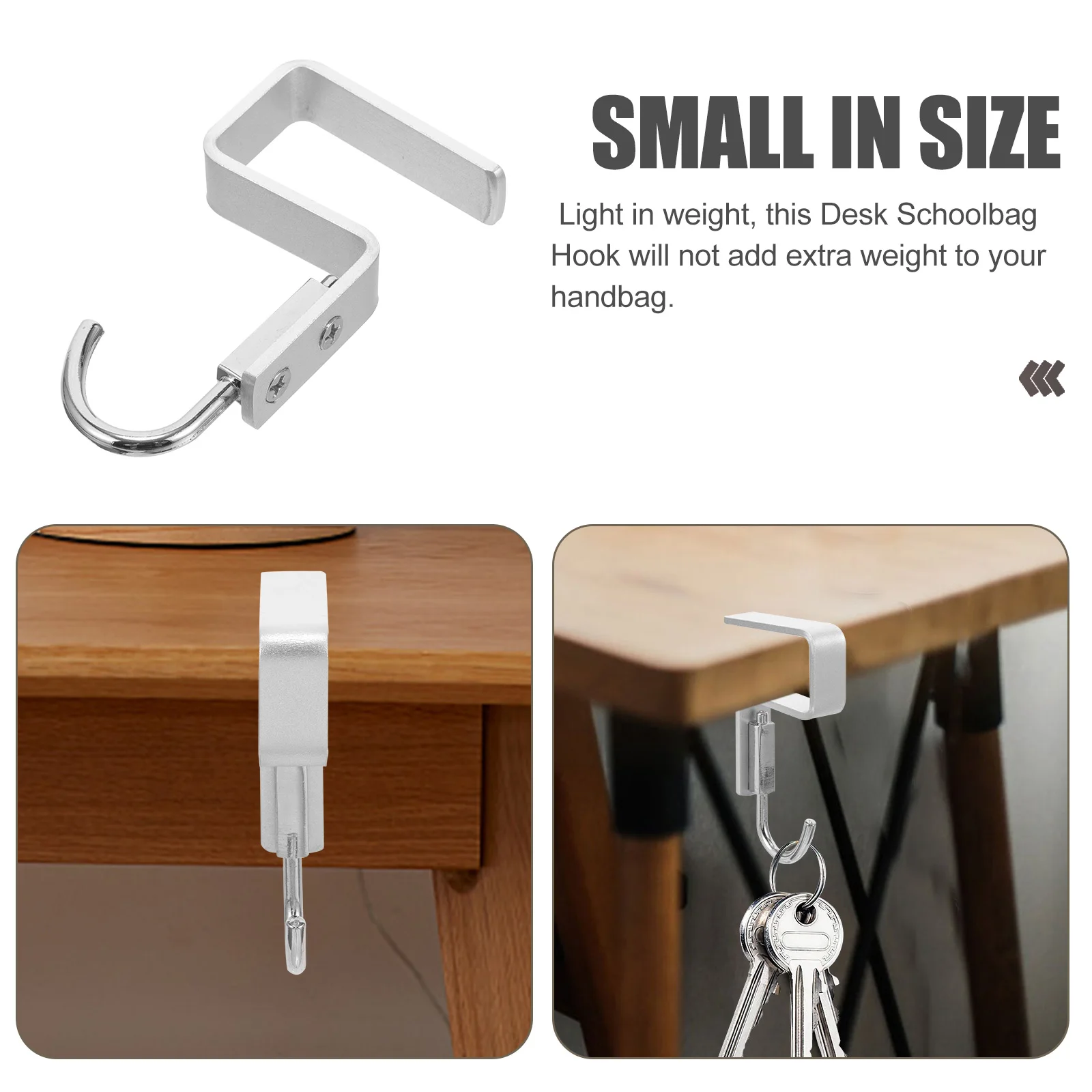 

Aluminum Desk Hooks 2cm Clamp for 18-19mm Thick Boards Lightweight Portable Bag Holder Purse Hanger Table Accessories
