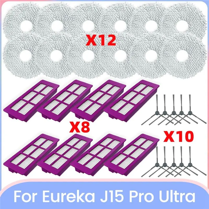 

AB42 - Запасные части для пылесоса Eureka J15 Pro Ultra: боковая щетка, HEPA-фильтры, сменные салфетки для влажной уборки