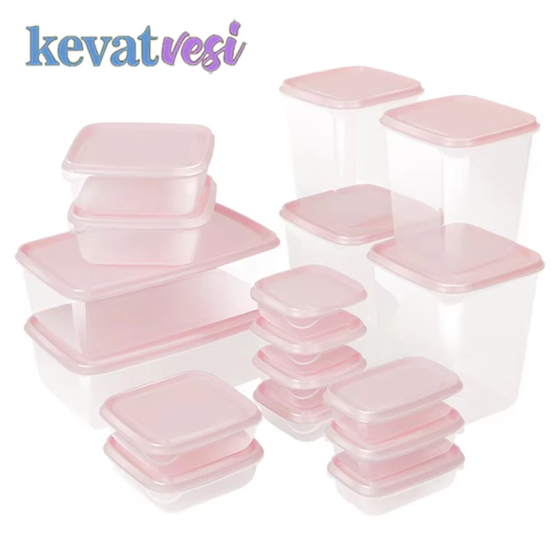 17 Pcs/set Transparent Air Tight Food Storage Containers For Refrigerator Stackable Cereal Food Storage Box Kitchen Accessories