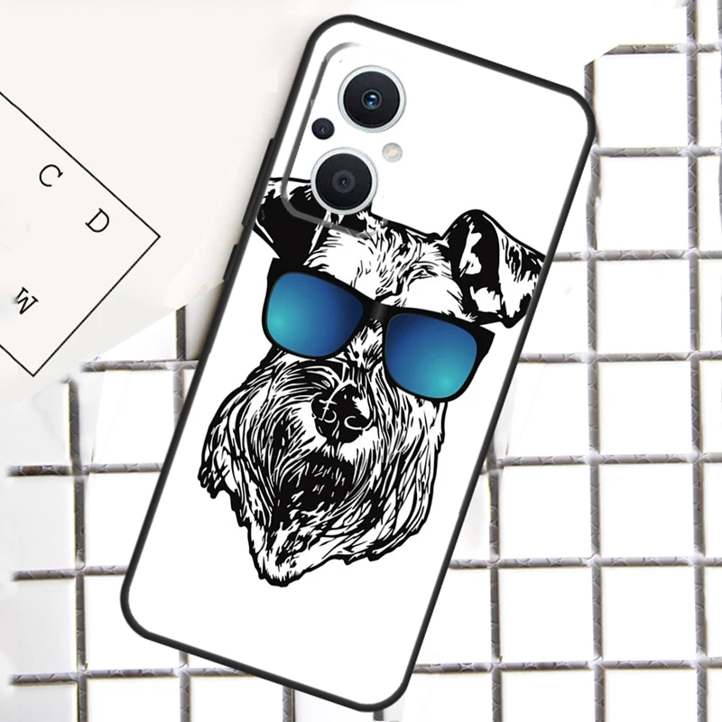 OPPO Reno 8 7 Lite 8T 10 11 12 13 14 Pro 11F 12F 13F 14F OPPO Find X8 X5 X6 Pro用漫画シュナウザー犬ケース